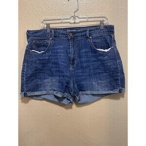 Denizen by‎ Levis Womens Shorts Size 18 W34  High Rise Raw Hem Blue Denim